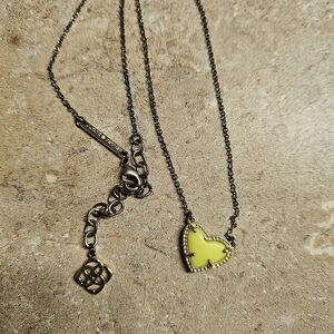Yellow Heart Pendant Necklace